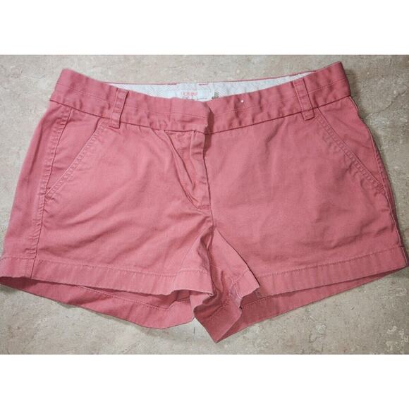 J. CREW Women's BROKEN-IN CHINO SZ 8 100% Cotton Pockets MID-RISE SHORTS - Picture 2 of 5